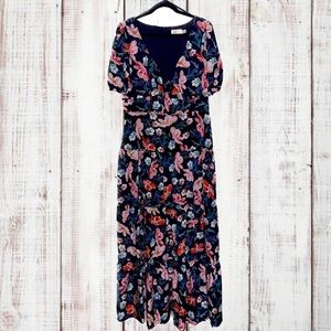 Eliza J Navy/Floral Maxi Dress